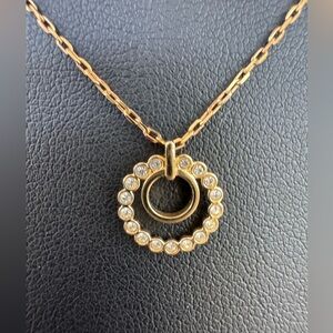 Swarovski Gold & Crystal Petite Circle Pendant Necklace